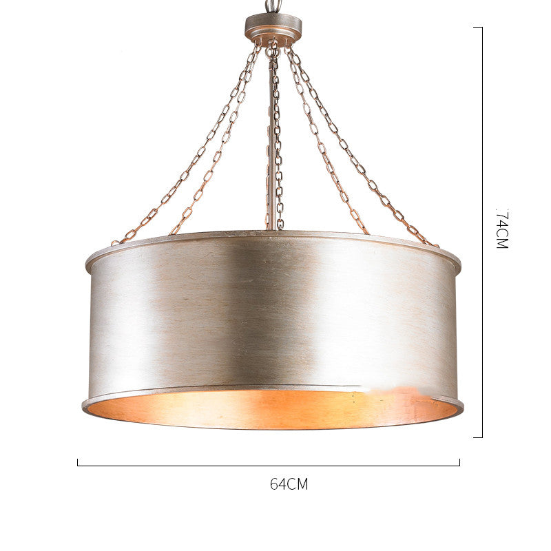 Antique Rural Iron Pendant Chandelier / Silver / 74x64CM