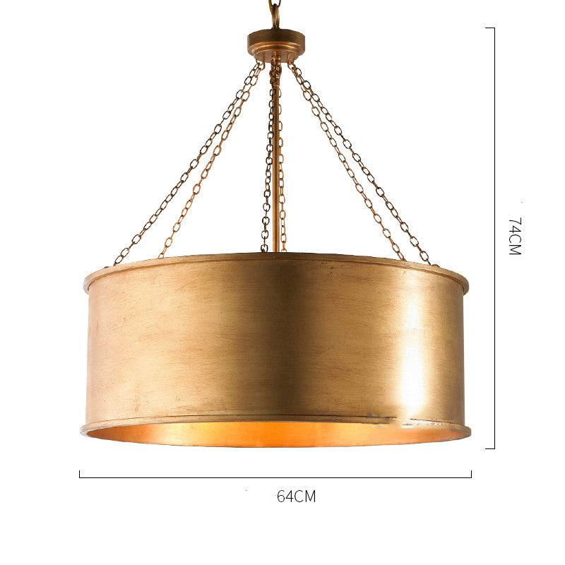 Antique Rural Iron Pendant Chandelier / Yellow / 74x64CM