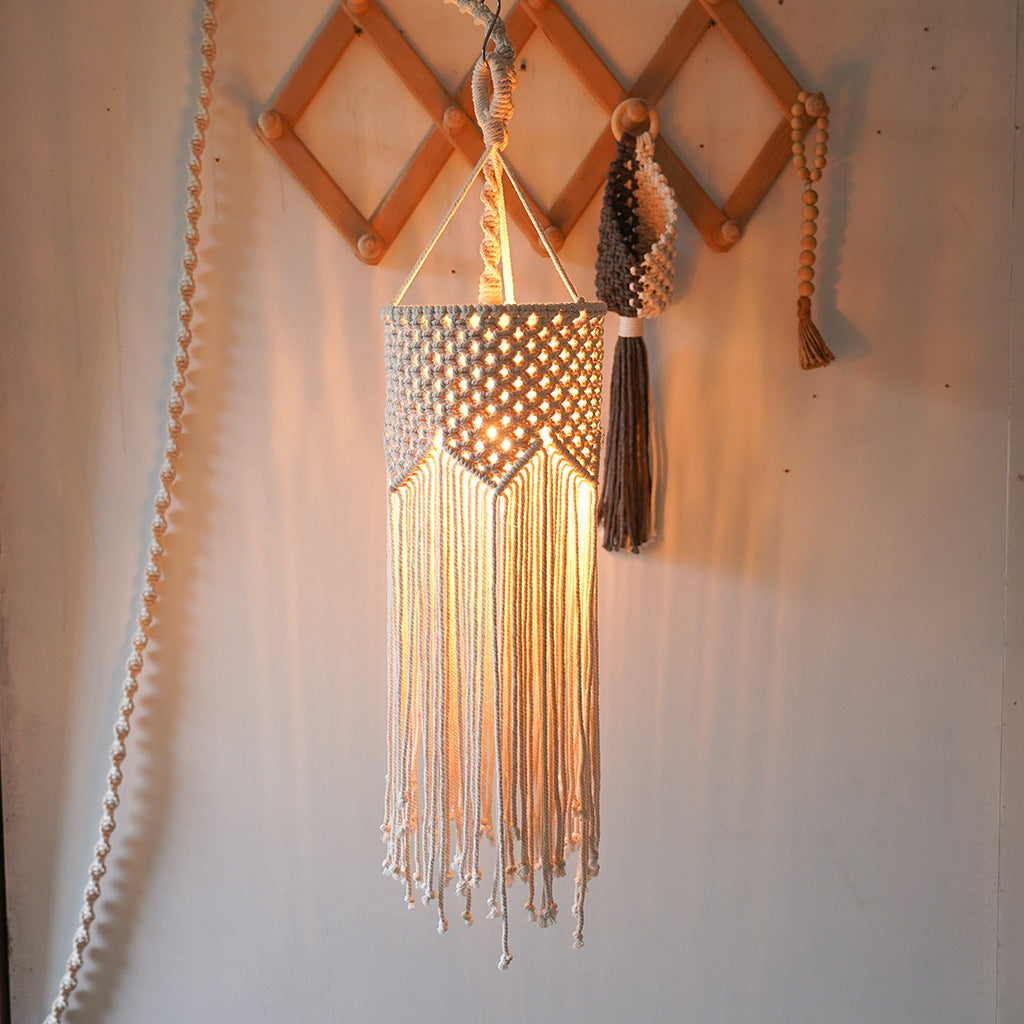 Bohemian Handwoven Cotton Pendant Lampshade