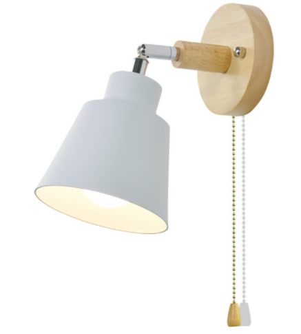 Colorful E27 Bedside Wall Sconce / White / With switch / With light source