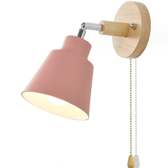 Colorful E27 Bedside Wall Sconce / Black / Without switch / With light source