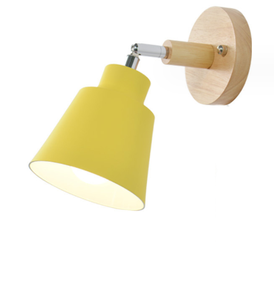 Colorful E27 Bedside Wall Sconce / Black / With switch / without light source