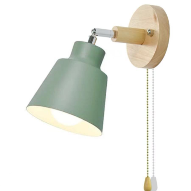 Colorful E27 Bedside Wall Sconce / Grey / With switch / With light source