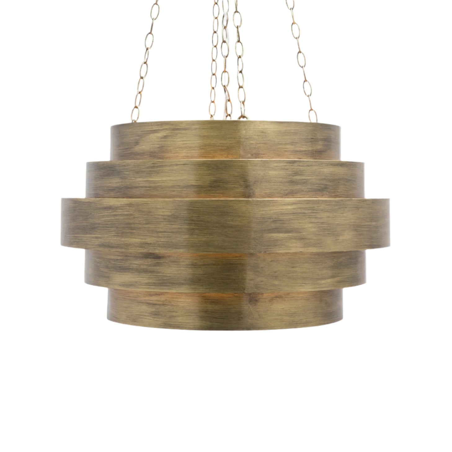Elegant Textured Statement Chandelier / Aged Gold