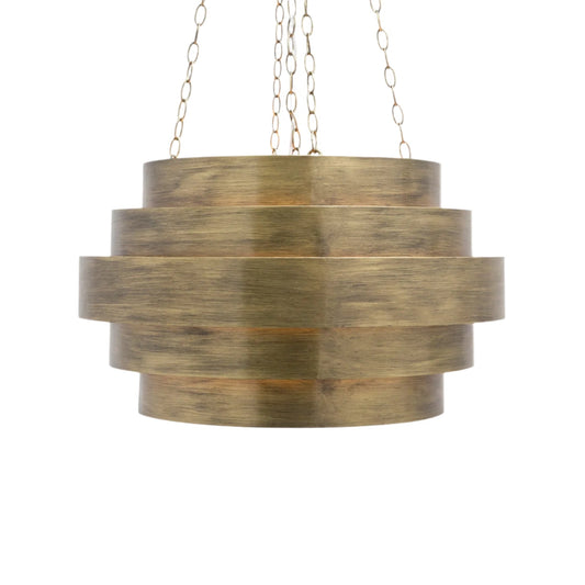 Elegant Textured Statement Chandelier / Aged Gold