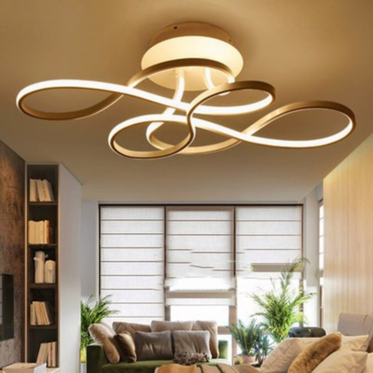 Irregular Modern LED Living Room Ceiling Light / Gold L50CM / Neutral light
