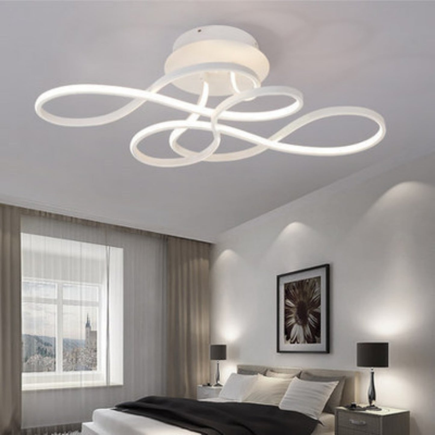 Irregular Modern LED Living Room Ceiling Light / Gold L50CM / Warm light