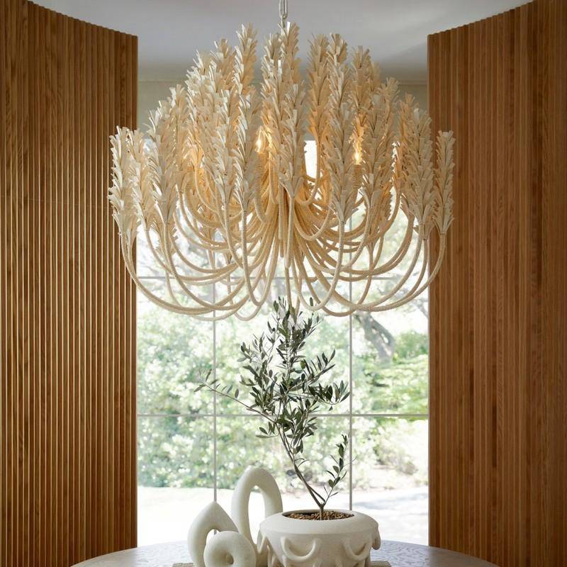 Ivory Coconut Shell Beaded Chandelier
