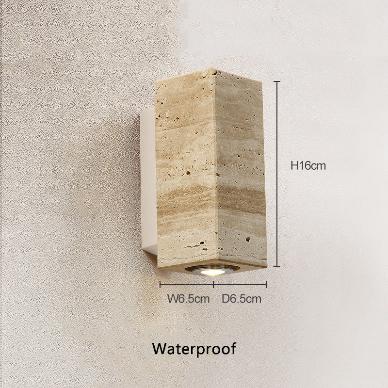 Japanese Stone and Walnut Wall Sconce / 03 Outdoor