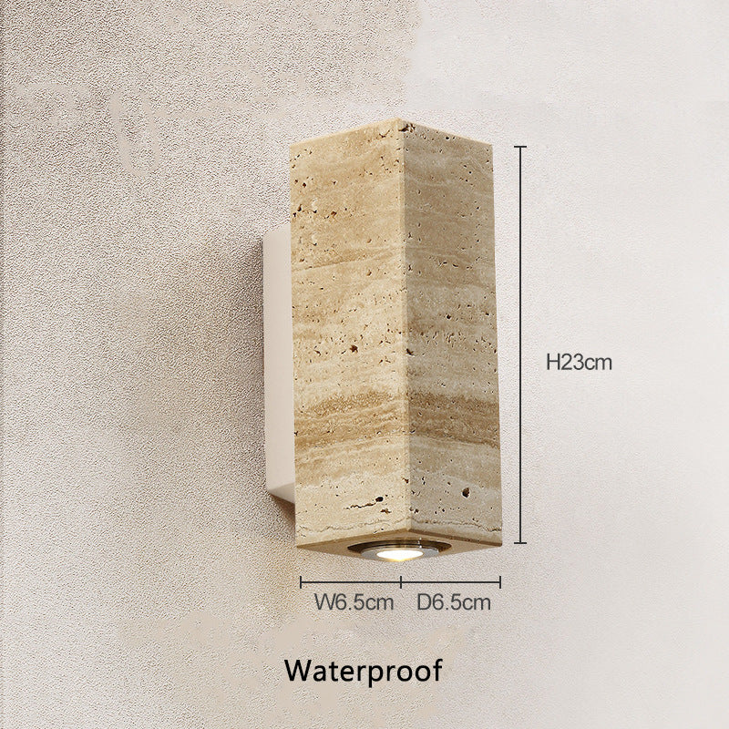 Japanese Stone and Walnut Wall Sconce / 04 Outdoor