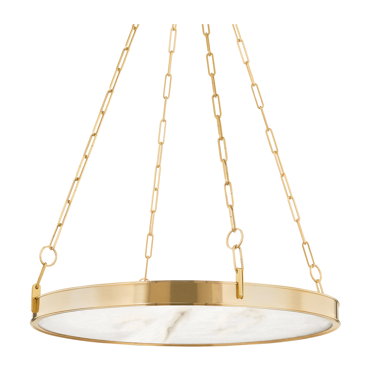 Modern Marble Accent Chandelier Light / Aged Brass