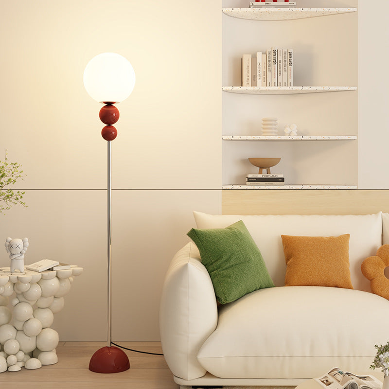 Modern Vertical Bedside Table and Floor Lamp / Light Source Not Included / Beige Floor Lamp / US