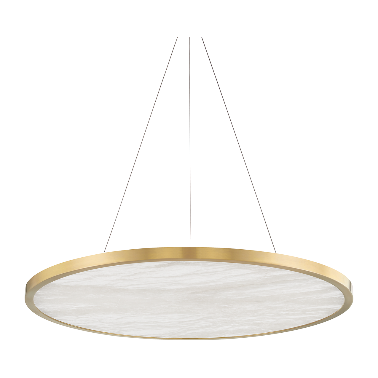 Natural Stone Accent Chandelier Light / Aged Brass