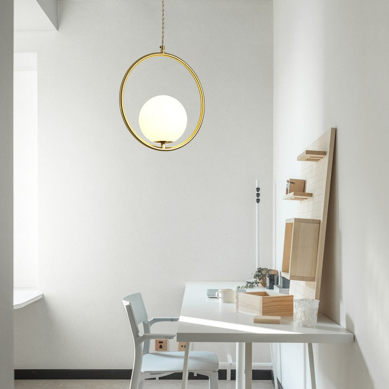 Nordic Copper Single Pendant Ceiling Light / Tricolor Light / Diameter 300 Height 320