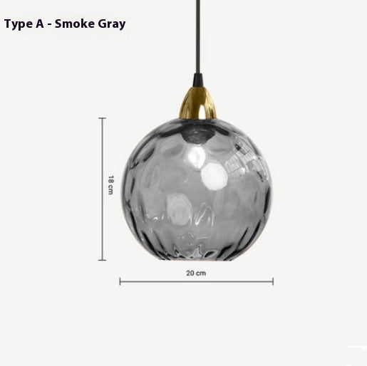 Nordic Water Ripple Glass Globe Pendant / Light Source Not Included / Style A Chinese Red