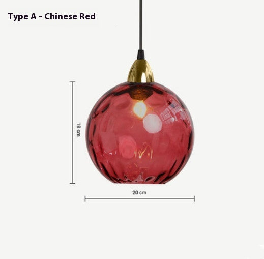 Nordic Water Ripple Glass Globe Pendant / Light Source Not Included / Type A Smoky Gray