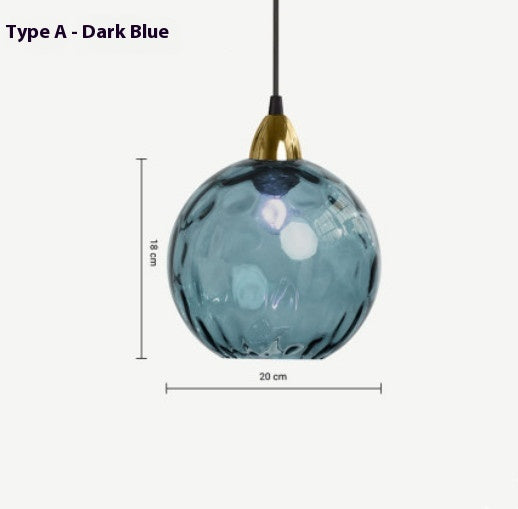 Nordic Water Ripple Glass Globe Pendant / Light Source Not Included / Type A Dark Green