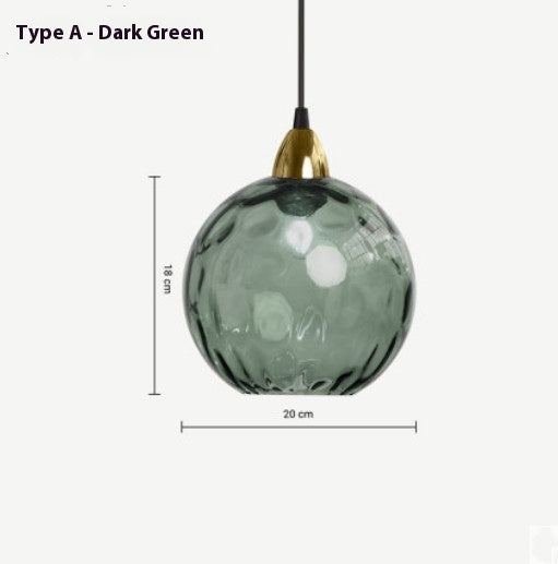 Nordic Water Ripple Glass Globe Pendant / Light Source Not Included / Type A Ink Blue