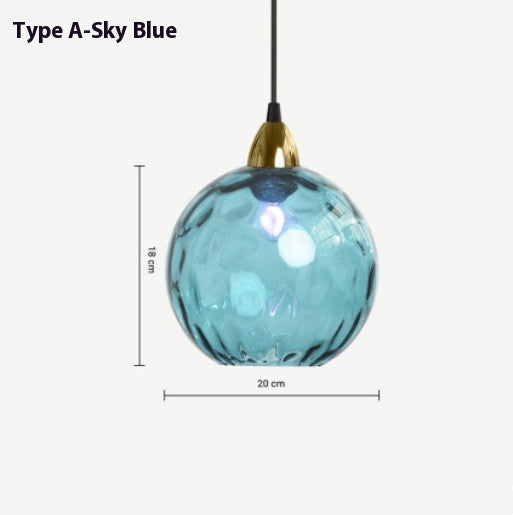 Nordic Water Ripple Glass Globe Pendant / Light Source Not Included / Type A Amber