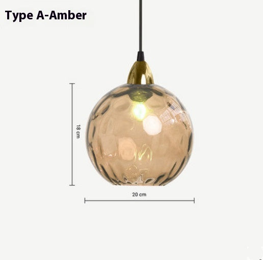 Nordic Water Ripple Glass Globe Pendant / Light Source Not Included / Type A Sky Blue