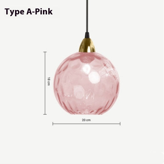 Nordic Water Ripple Glass Globe Pendant / Light Source Not Included / Type A Orange