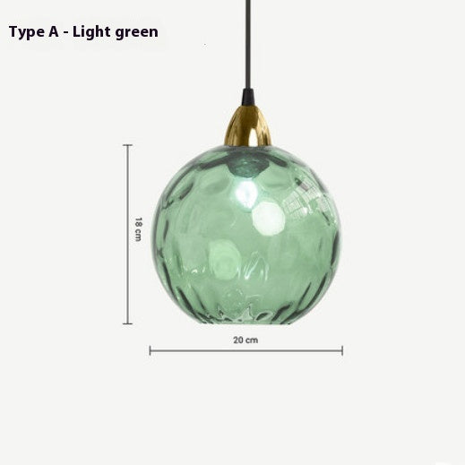 Nordic Water Ripple Glass Globe Pendant / Light Source Not Included / Type A Light Green
