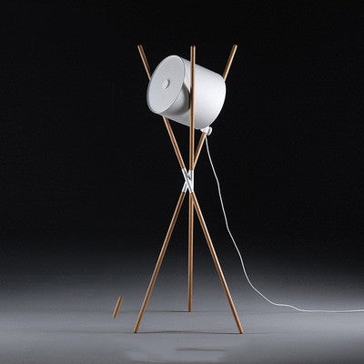 Sculptural Three-Leg Wood Floor and Table Lamp / 6 Style
