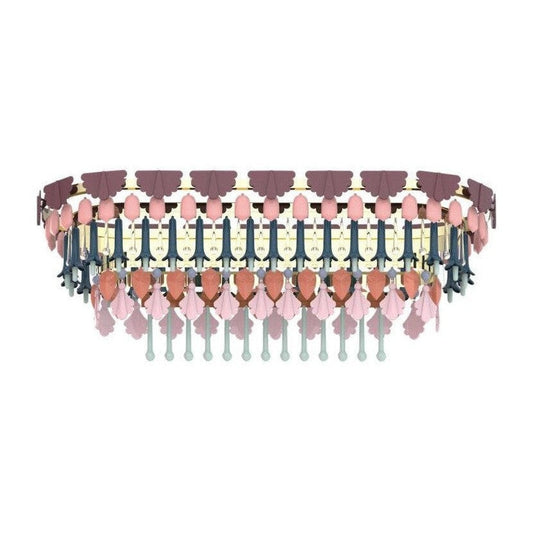Seasonal Porcelain and Glass Oval Chandelier / Fall