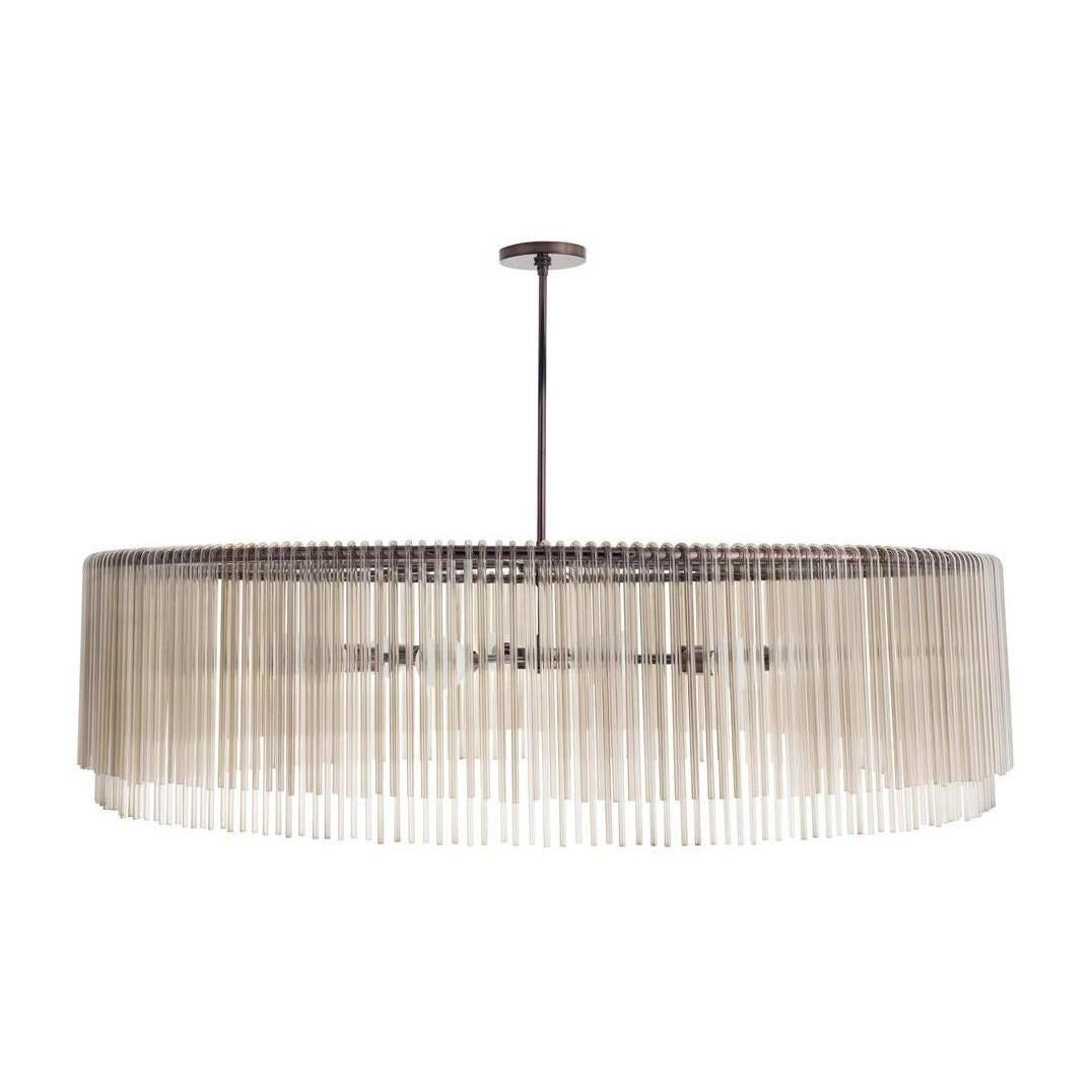 Smoke Glass Rod Statement Chandelier