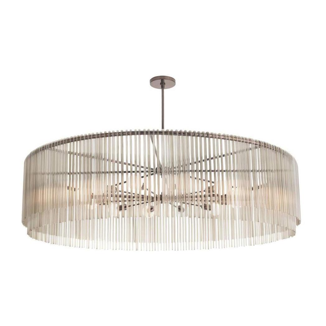 Smoke Glass Rod Statement Chandelier