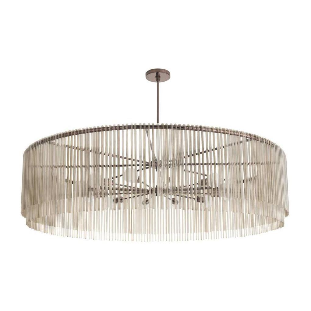 Smoke Glass Rod Statement Chandelier
