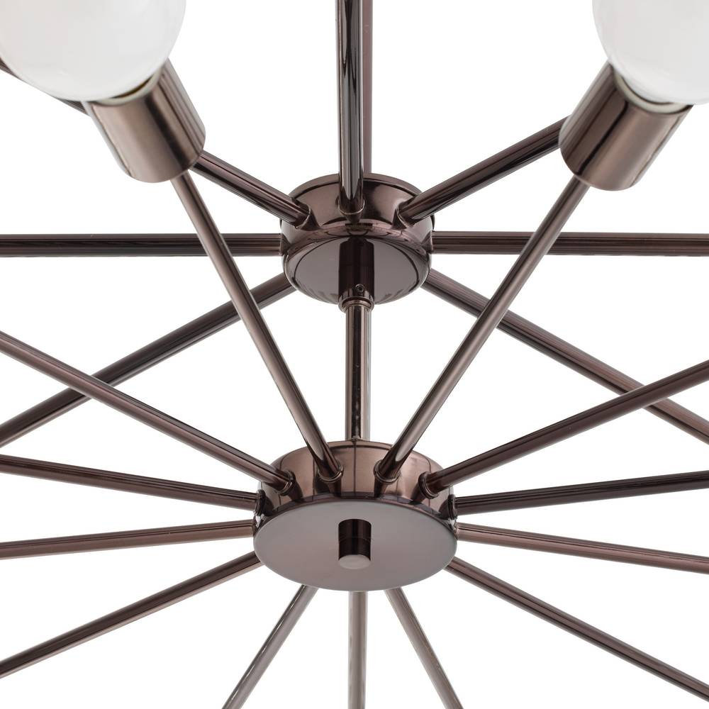 Smoke Glass Rod Statement Chandelier