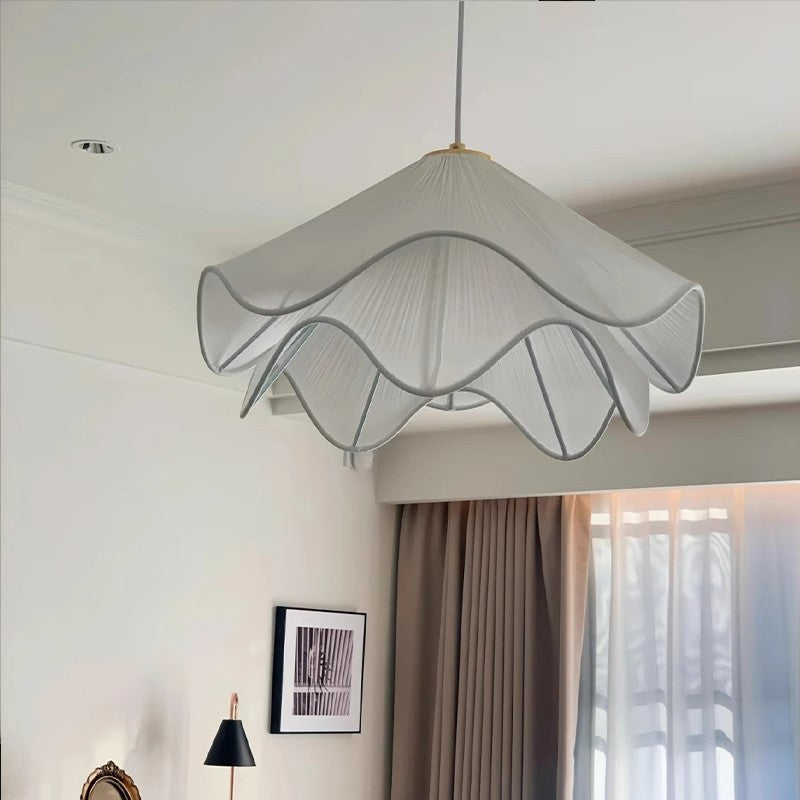 Soft Petal Fabric LED Chandelier / 50CM Gold / Warm light