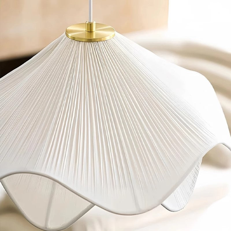 Soft Petal Fabric LED Chandelier / 50CM Gold / White light
